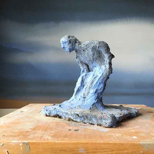 Study for a figure bending down