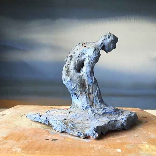 Study for a figure bending down