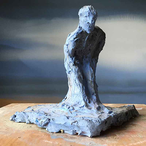 Study for a figure bending down