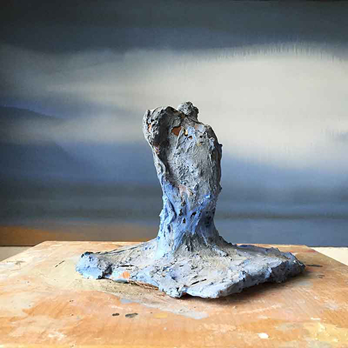 Study for a figure bending down